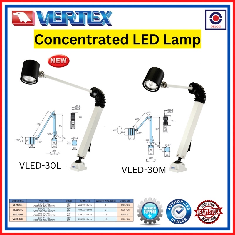 VERTEX TAIWAN VLED-30L 30M concentrate LED Lamp universal type 220v ...