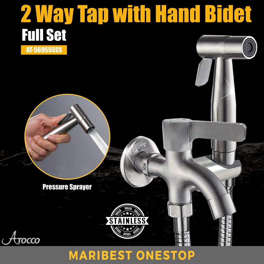 AT569555SS Full Set Stainless Steel Two Way Tap Bathroom Two Way