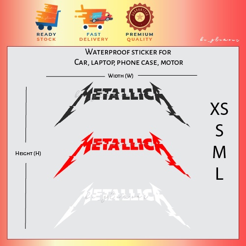 [D2] Metallica Sticker drum guitar Stiker hard wired Kereta Waterproof ...