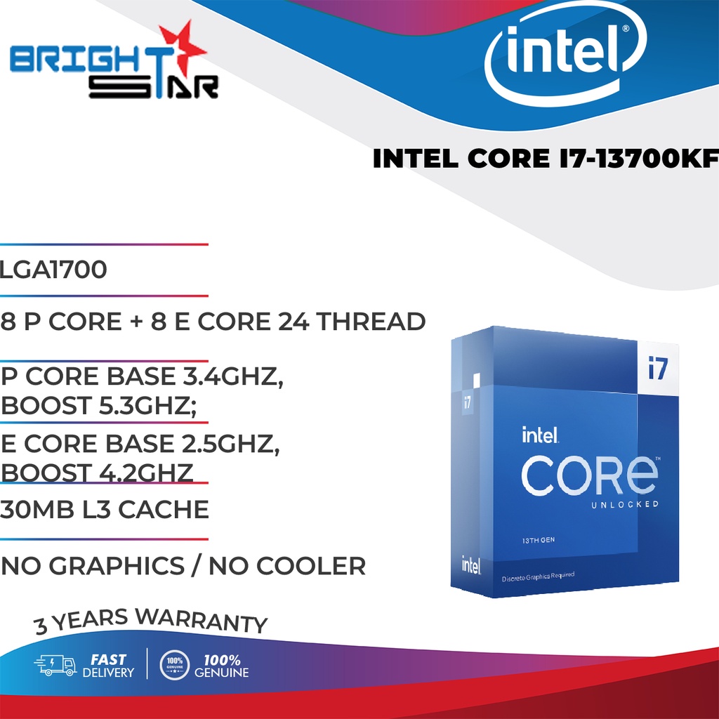 Intel Core I7-13700kf Desktop Processor 16 Cores 5.4 GHz LGA1700