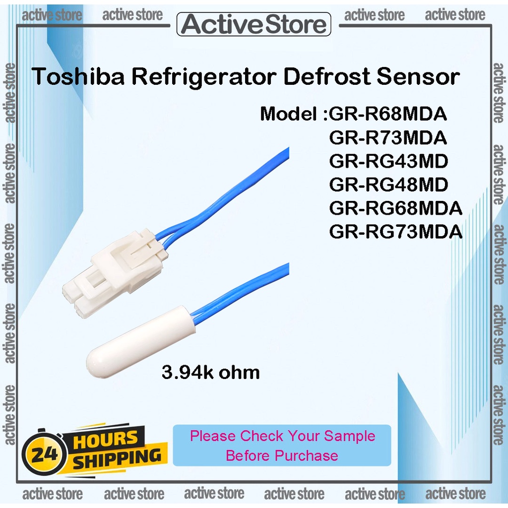 Toshiba Refrigerator Defrost Sensor 3.94k ohm GR-R68MDA GR-R73MDA GR ...
