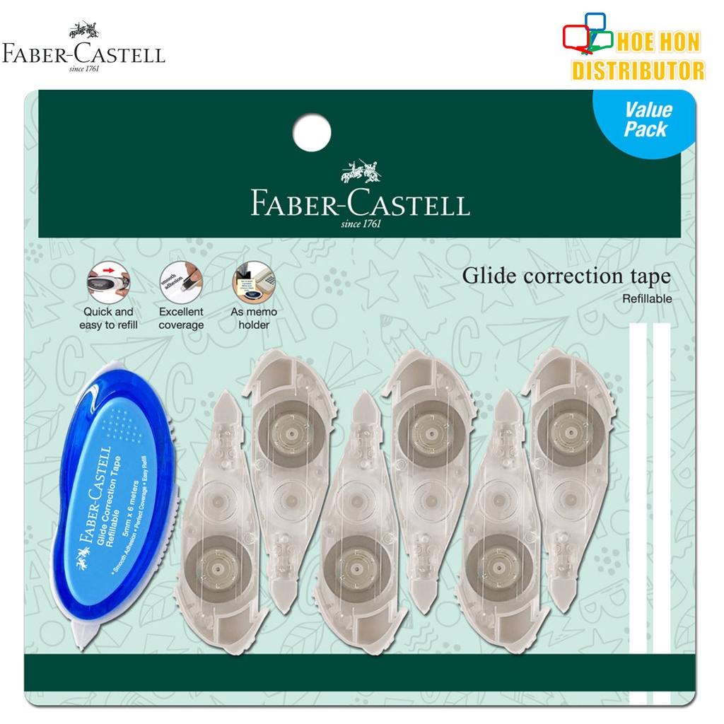 [Value Pack] Faber Castell FaberCastell Glide Correction Tape 5mm x 6m