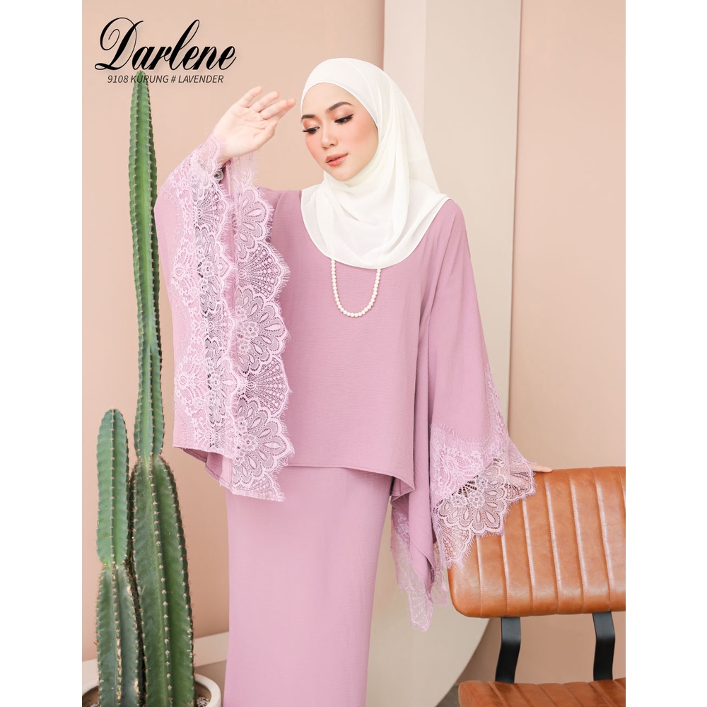 (SALE) 9108 DARLENE KURUNG KAFTAN Cey Crepe Lace IRONLESS Raya 2023 ...