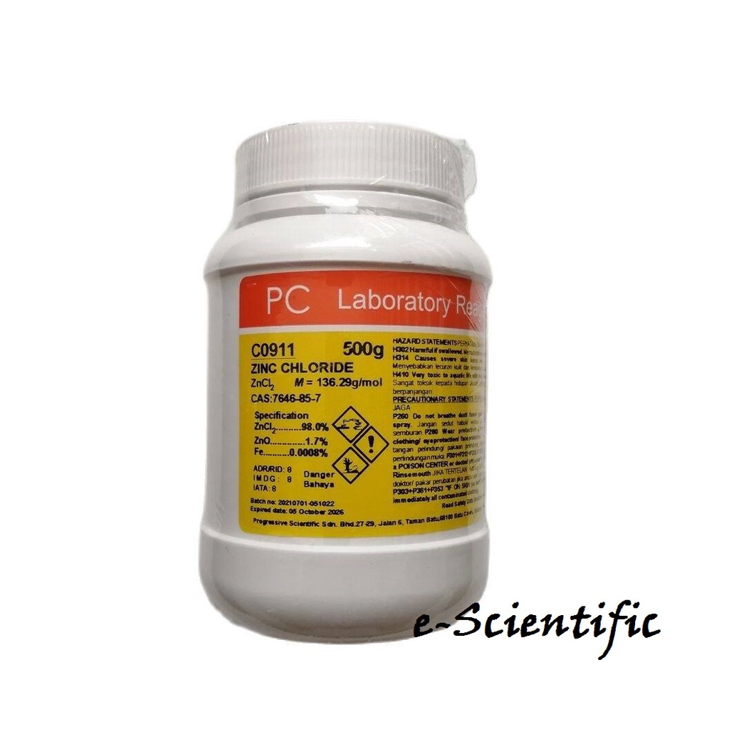 Zinc Chloride, PC, 500g Shopee Malaysia