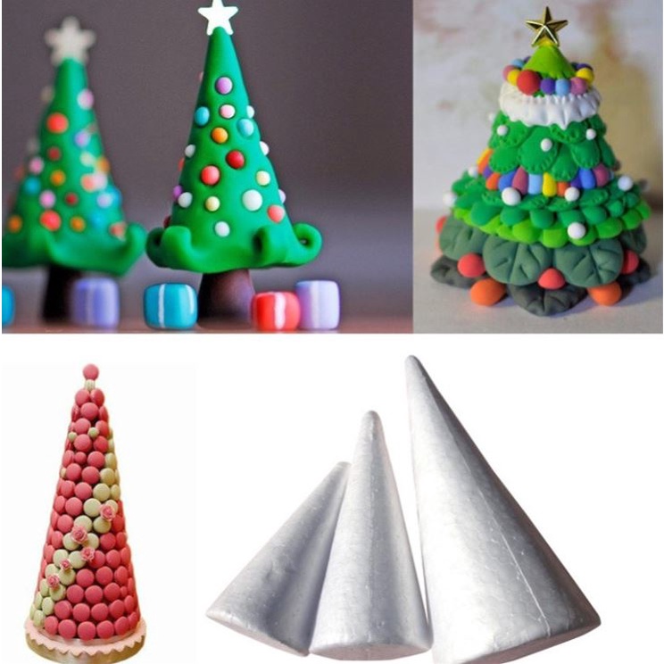 XMAS Polystyrene Styrofoam Foam Tip Cone Flat Cone For Craft DIY ...