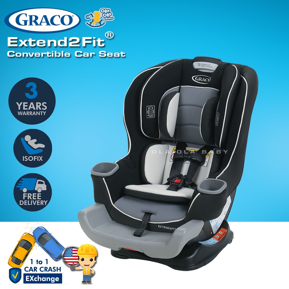 (Mfg Date Nov 2022) Graco Extend2Fit Convertible Car Seat (3 Years