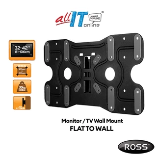 Ross Bracket Neo Pads 32-42"inch Flat to Wall Monitor TV Wall Mount With Safety Locking Screw VESA 400x200 (LNF240-RO)