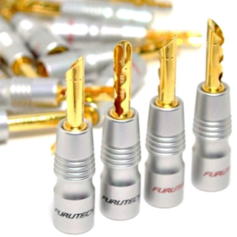 4Pcs HiFi Speaker Cable Connector Screw Locking Furutech Banana Plug