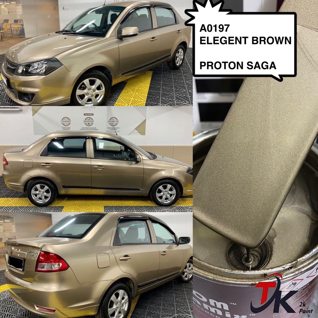 A0197 ELEGENT BROWN PROTON SAGA 2K PAINT/FAST DRY/CAR PAINT/CAT