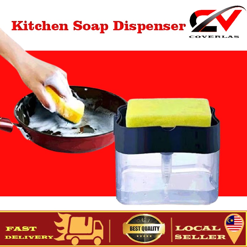 COVERLAS Dispenser/Kitchen Soap Dispenser/SpongeBox/Soap Pump Liquid