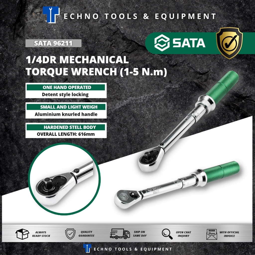 SATA 96211 1/4DR MECHANICAL TORQUE WRENCH (15 N.m) ID32626 New