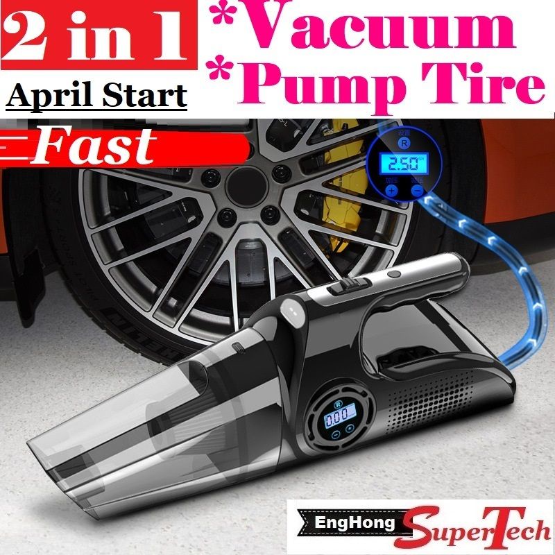 {2 in 1} Car Vacuum Cleaner & Tire Pump, Pam Tayar Kereta & Kereta