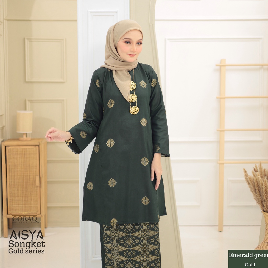 Baju Kurung Pahang Songket Tenun Bunga Tabur Size S Xxl Shopee Malaysia