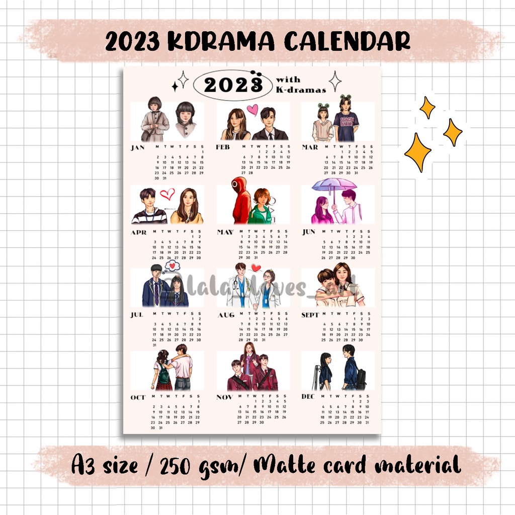 2023 KDRAMA POSTER WALL CALENDAR Shopee Malaysia