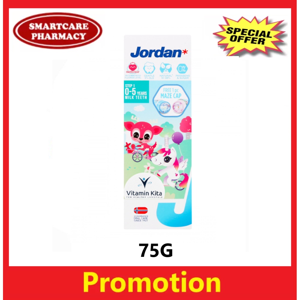 Jordan Kids Toothpaste S1 Milk Teeth 75g - STRAWBERRY | Shopee Malaysia