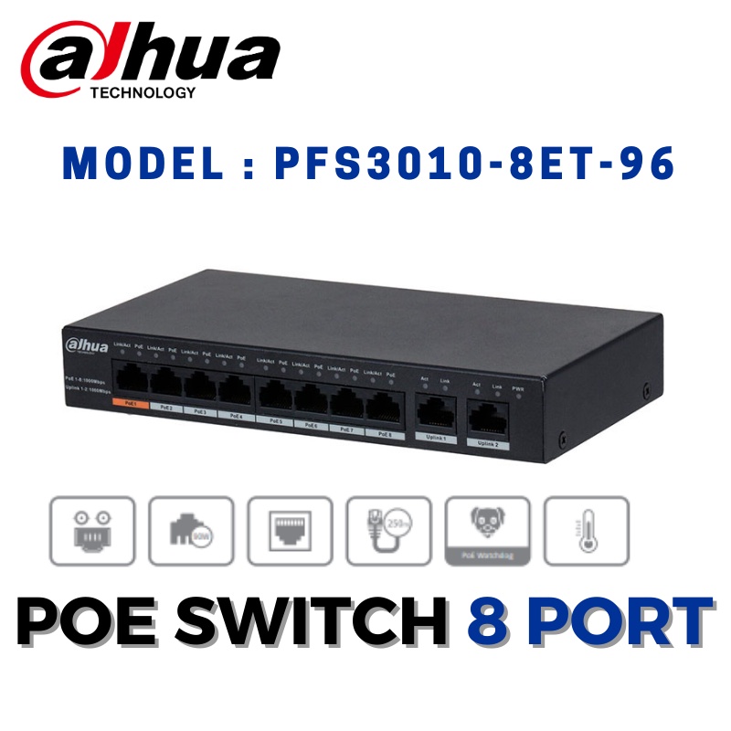 Dahua Technology DH-PFS3010-8ET-96 10-Port Fast