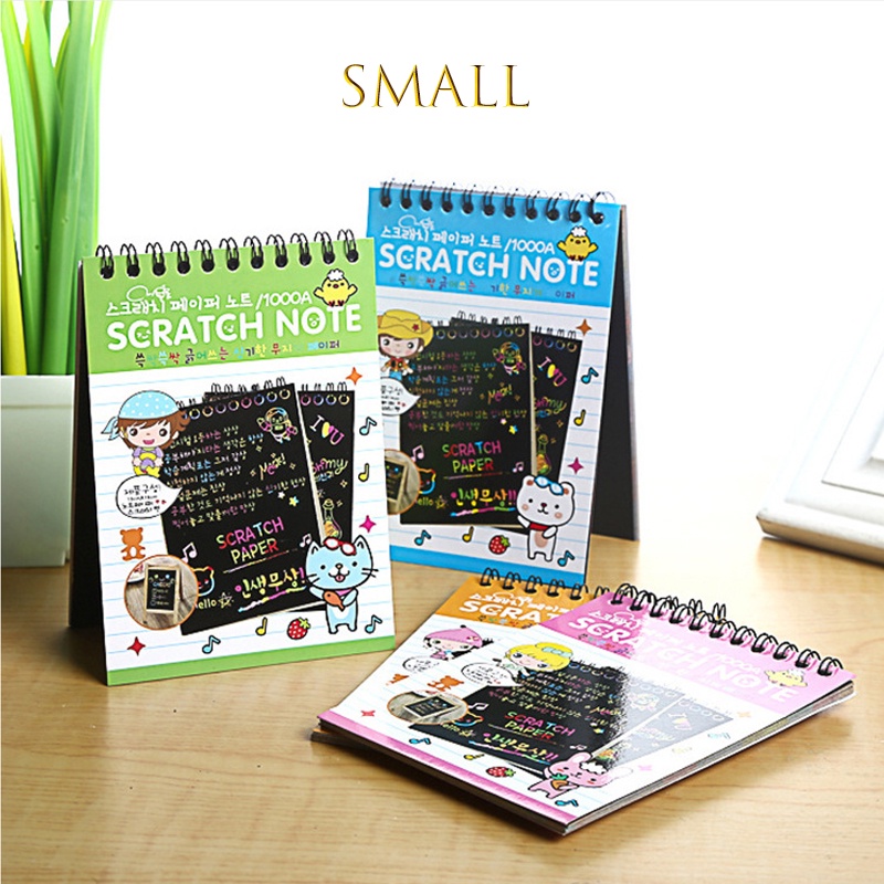 Rainbow Scratch Notebook Magic Colorful Kids Children Drawing Painting