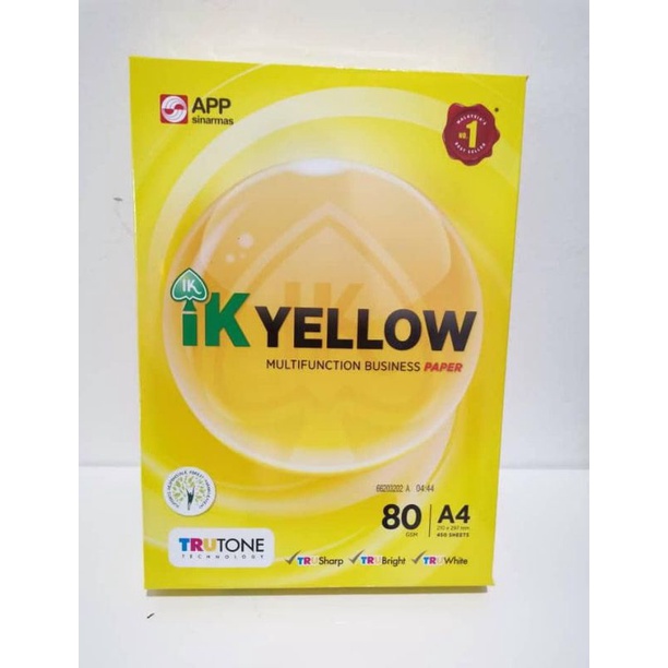 IK Yellow A4 Paper 80gsm 450 Sheets (210 X 297mm) #PhotocopyPaper # ...