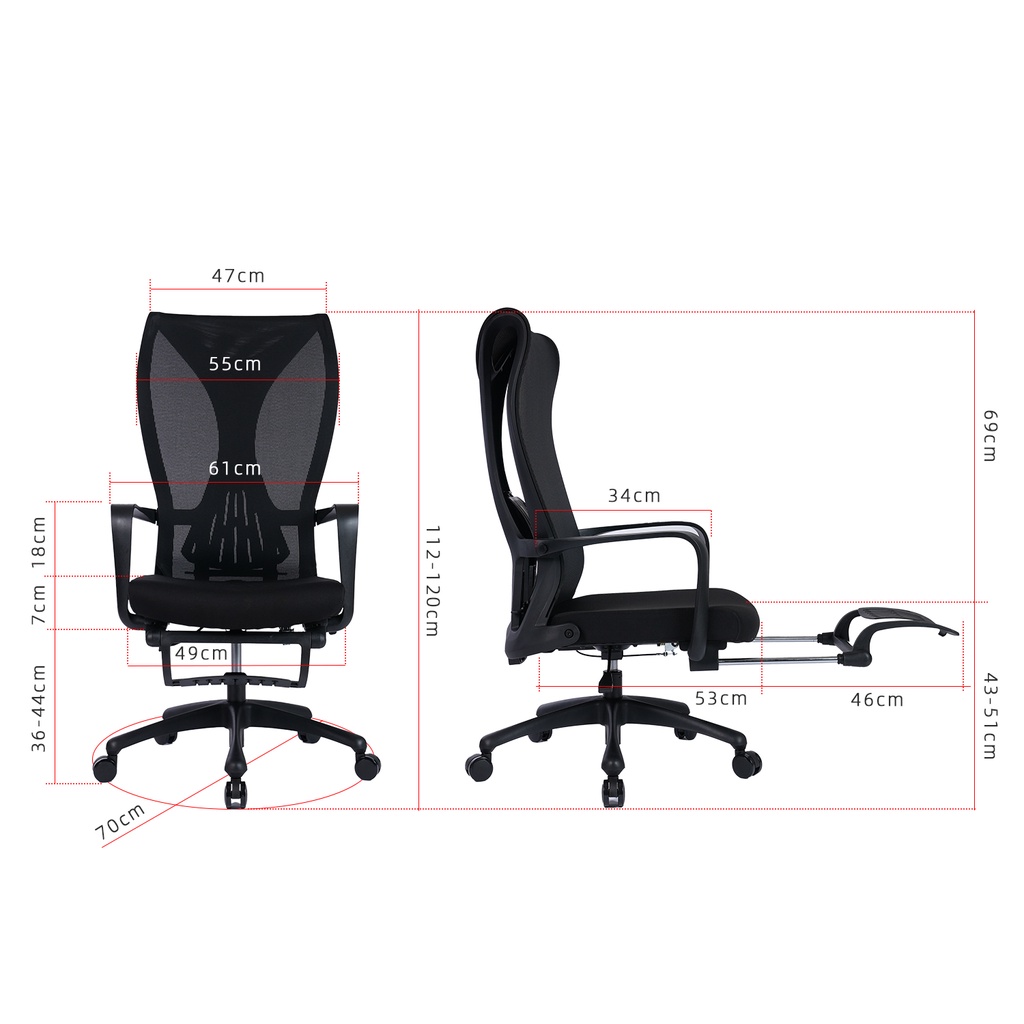KitchenZ Office Ergonomic Executive High Back Foldable Chair Office