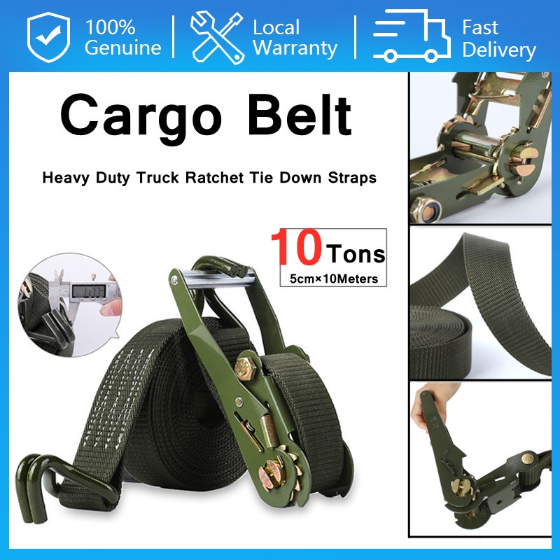 10 Tons/5 Tons 10 Meters Cargo Belt Ratchet Tie Down Lorry Strap ...