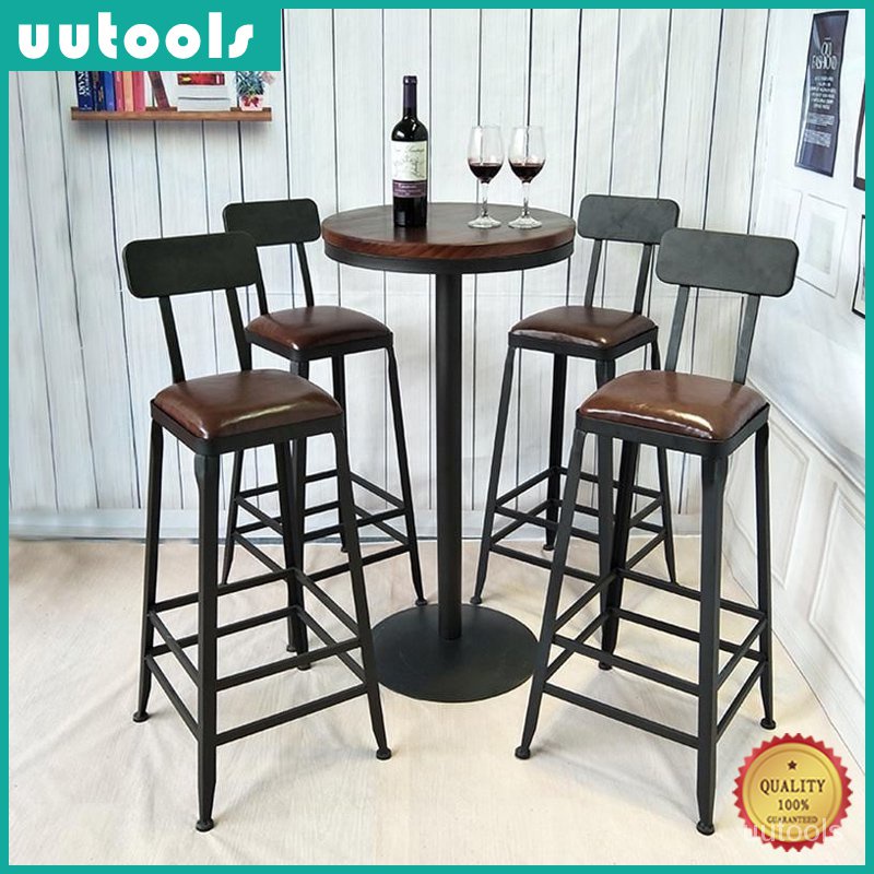 ins Solid Wood Bar Stool High Chair Wrought Iron Bar Stool Home Dining Table Chair Stool With