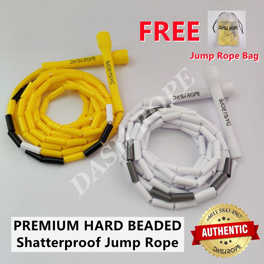 DASHROPE Premium Hard Beaded Freestyle Jump Rope Unbreakable Thick ...