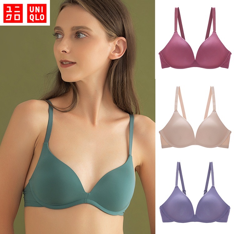 Uniqlo 2 Piece Set Airism Bra Large Straps No Trace No Rims Gathered