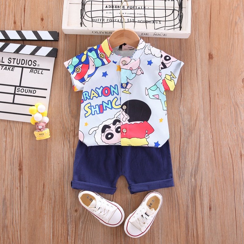 Children Fashion Clothes Suit Summer Kids Boys Girls Cartoon Shirt Shorts  2Pcs/sets Baby Toddler Clothing Infant 1 2 3 4 YEARS