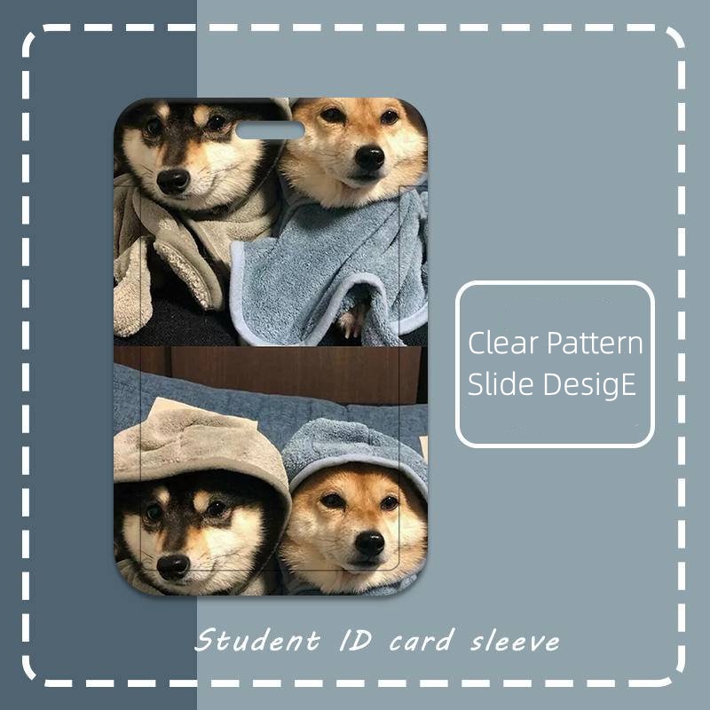 Shiba Inu Student ID Card Cover Canteen Meal Card Badge Card Holders ...