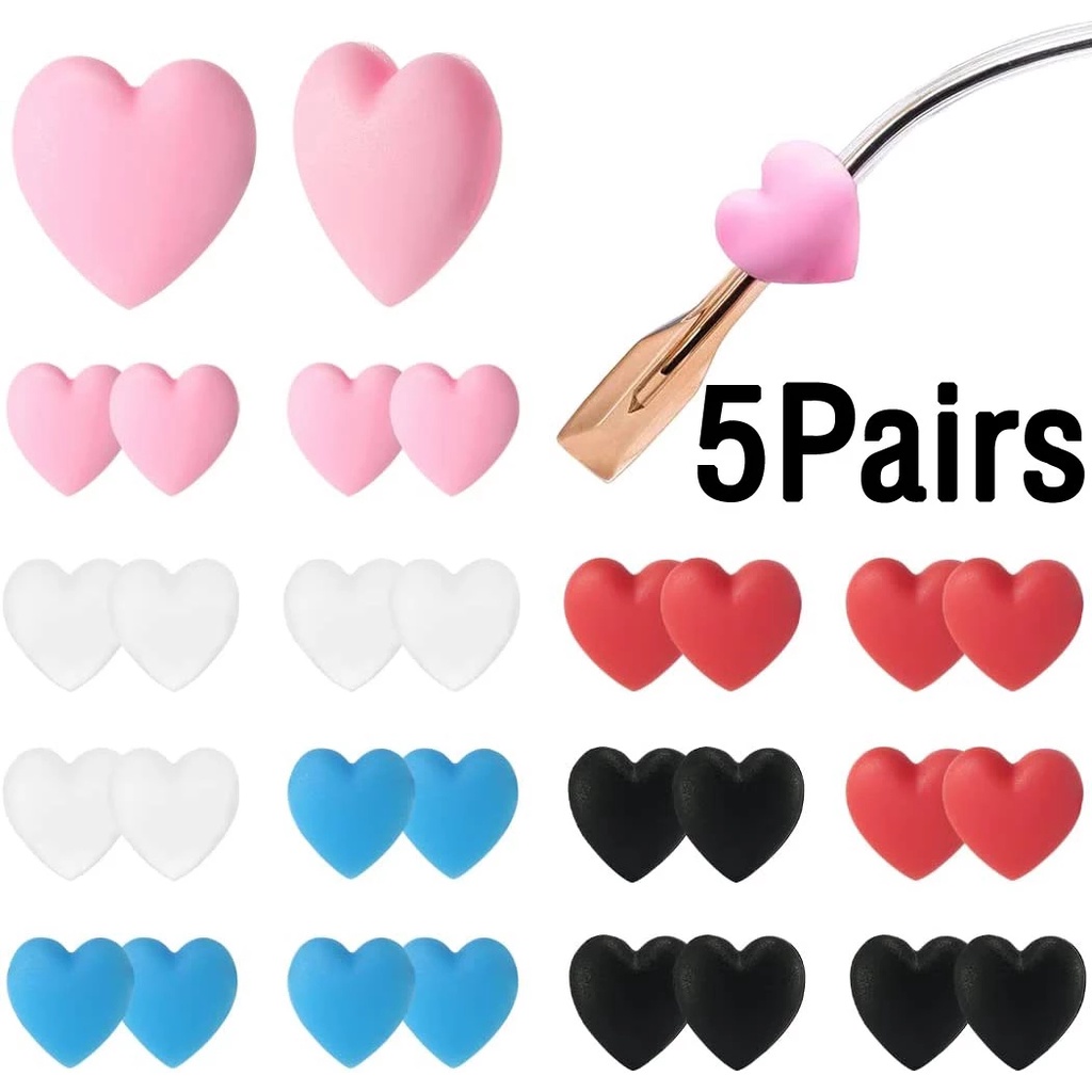 5 Pairs Silicone Eyeglasses Retainer Eyewear Ear Grip Ear Hooks Anti ...