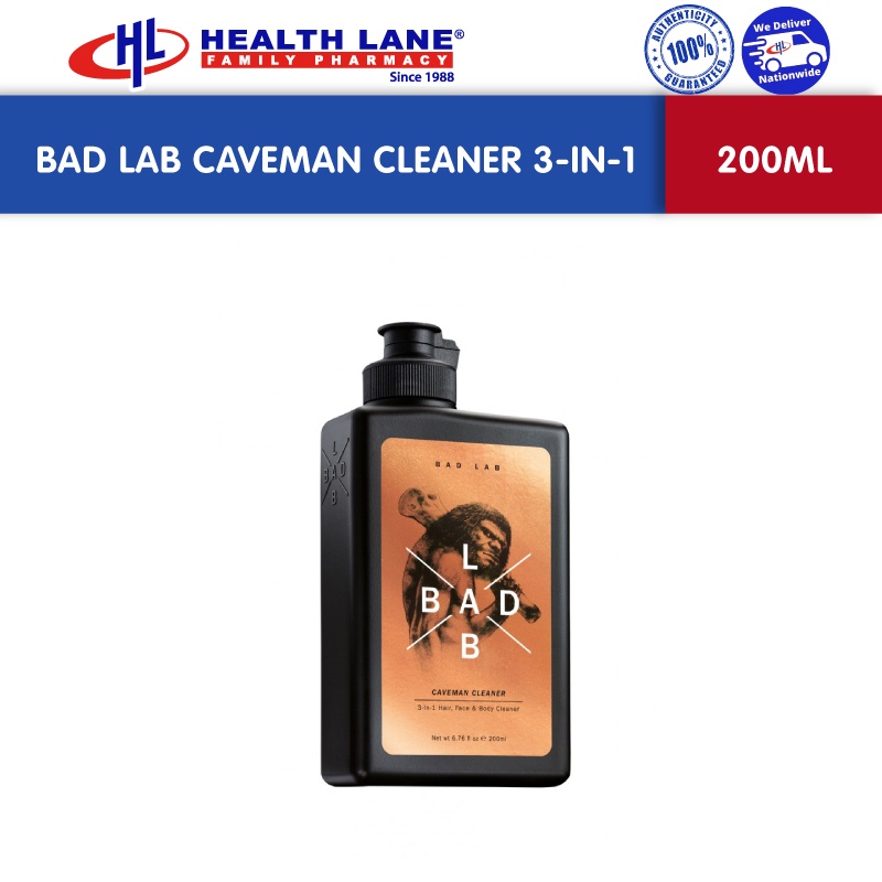 BAD LAB Caveman Cleaner 3 In 1 Hair Face Body Cleaner (200ml) Shopee