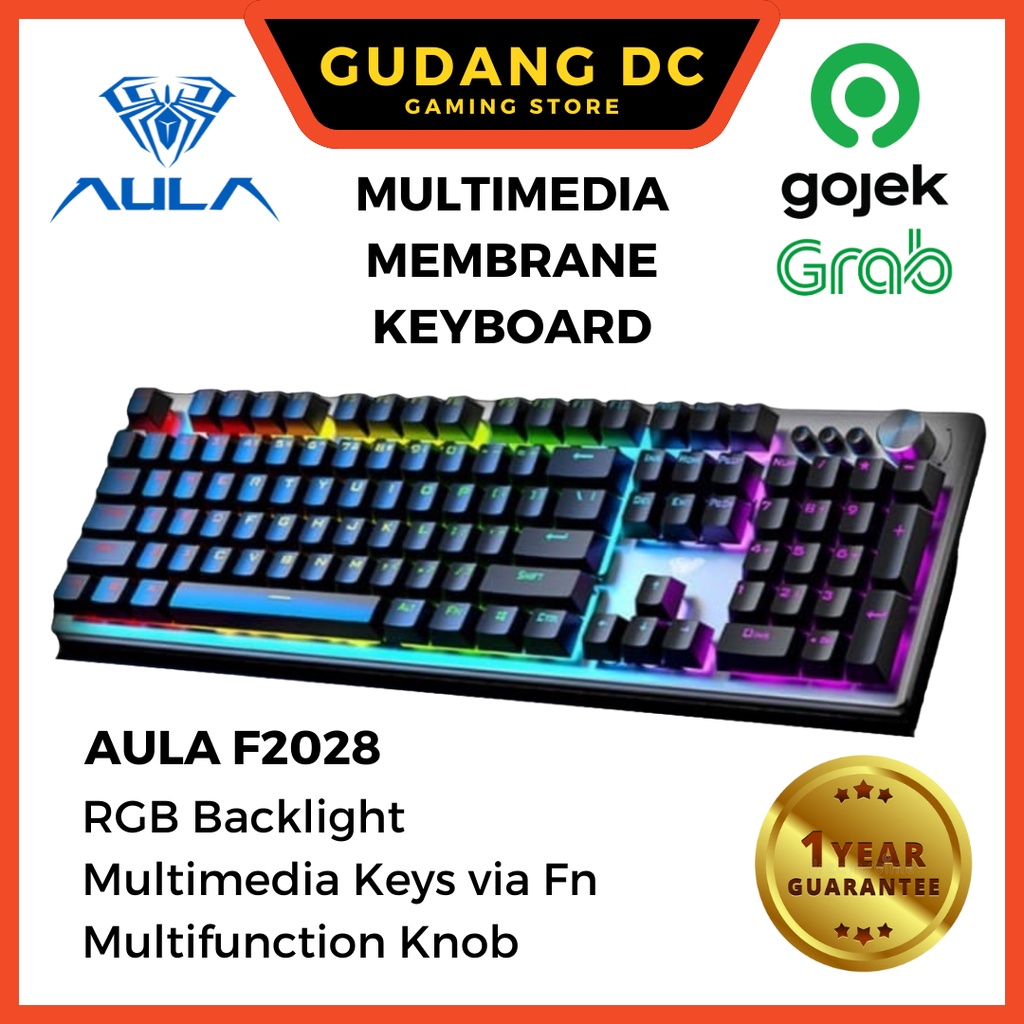 Gaming Keyboard Multimedia Membrane RGB Macro Software AULA F2028 ...