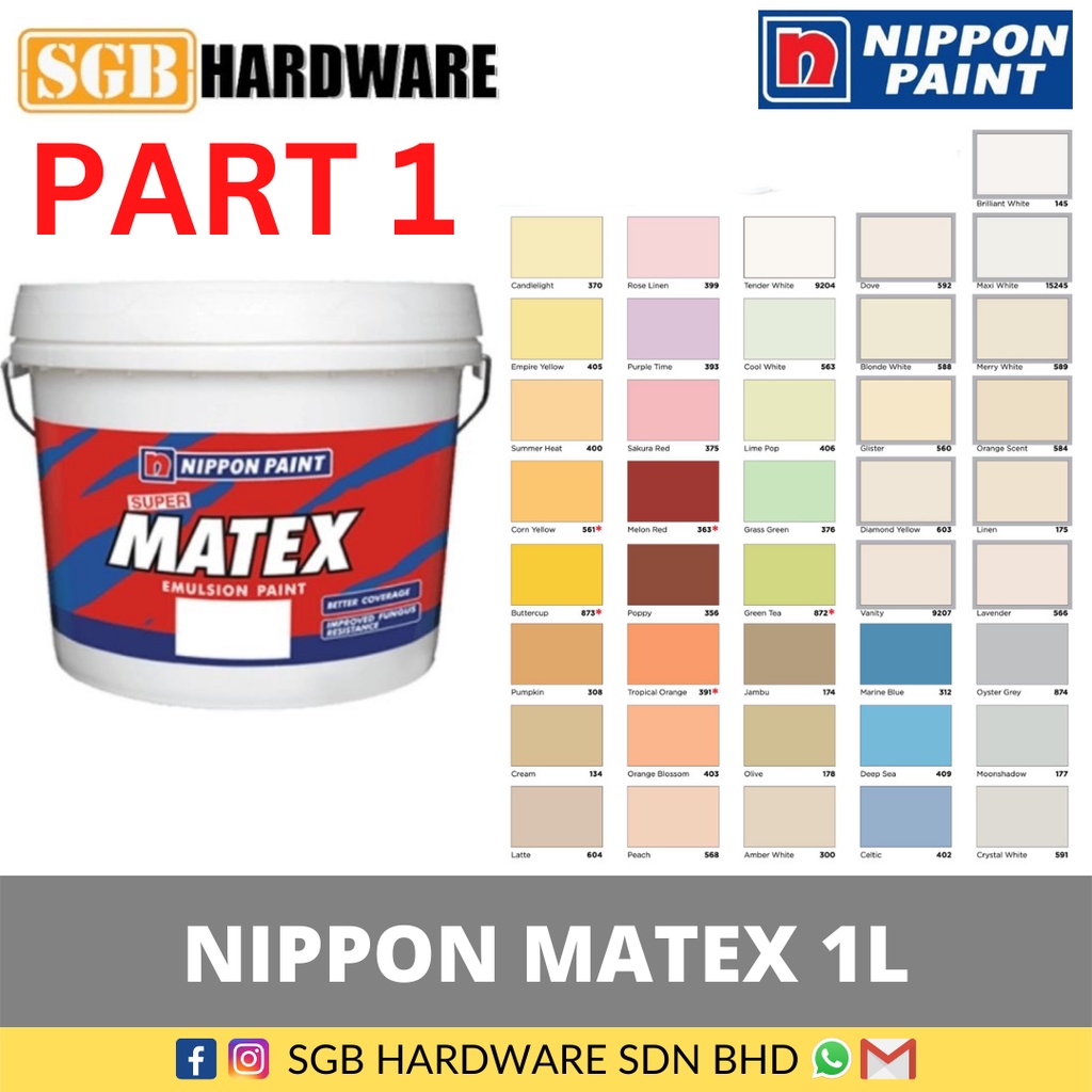 NIPPON MATEX 1L / GRIN EMULSION PAINT CUSTOMIZE 1L / NIPPON MATEX ...