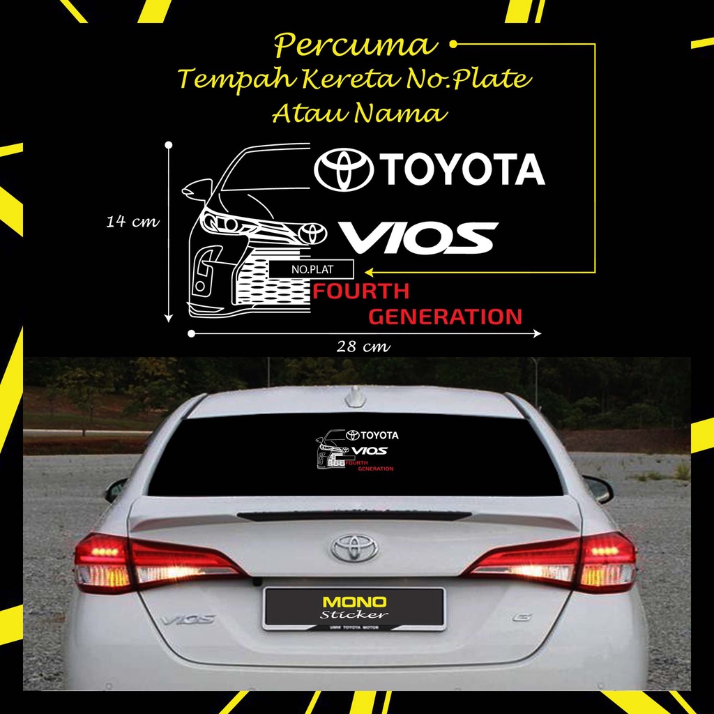 TOYOTA VIOS FOURTH GENERATION STIKER CERMIN KERETA / K13 | Shopee Malaysia