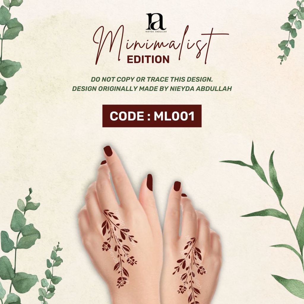 Stiker Inai Tekap Corak Minimalis Sepasang Tangan Untuk Nikah Pengantin ...