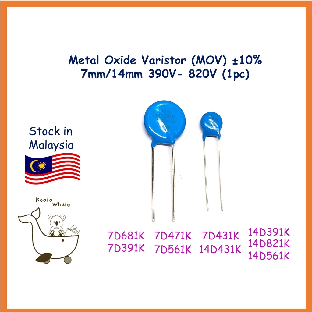 Varistor Metal Oxide 7D681K 7D391K 7D471K 7D431K 7D561K 14D431K 14D391K ...