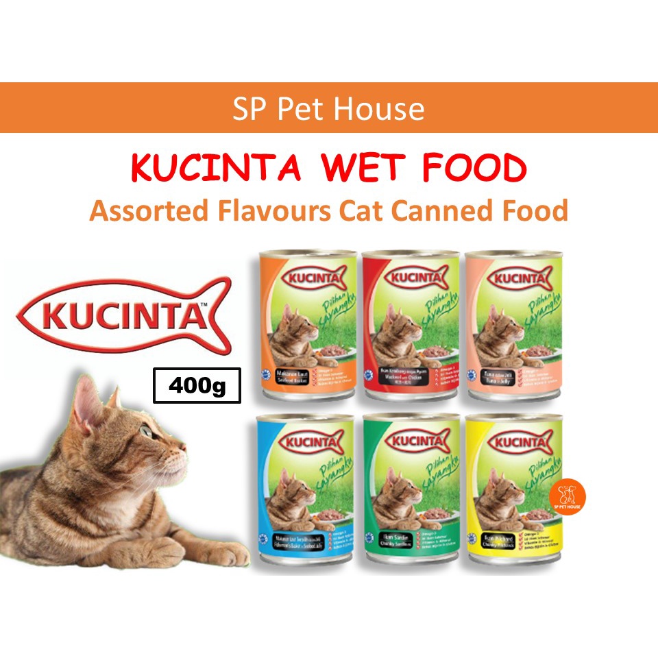 Kucinta Cat Canned Food 400g Cat Wet Food 5 Flavors Shopee