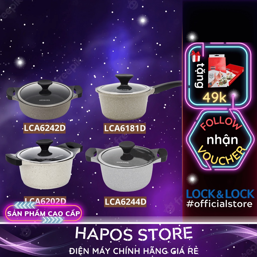 Locknlock Stone nonstick Stone pot, ice pan, good heat conduction