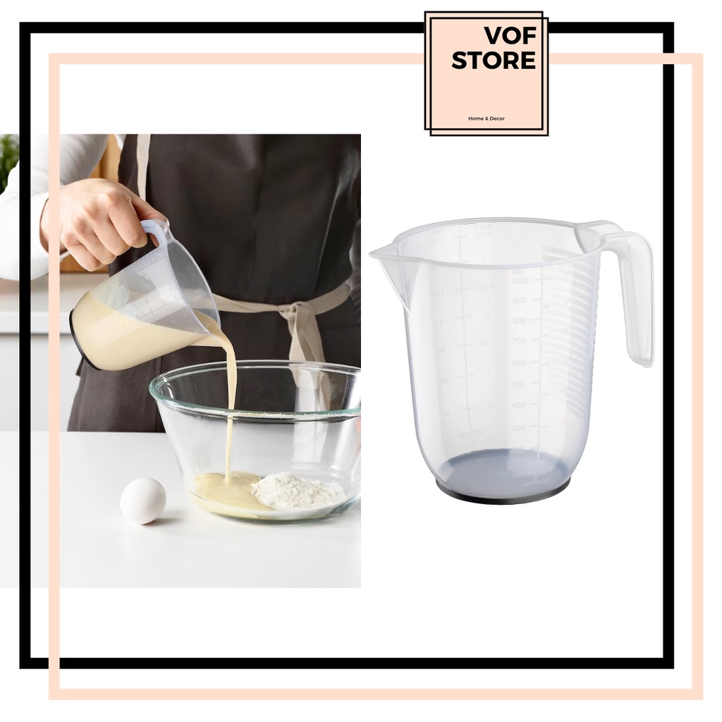 IKEA MEASURING JUG BEHOVA MEASURING JUG TRANSPARENT/GREY 1L BEHÖVA JAG