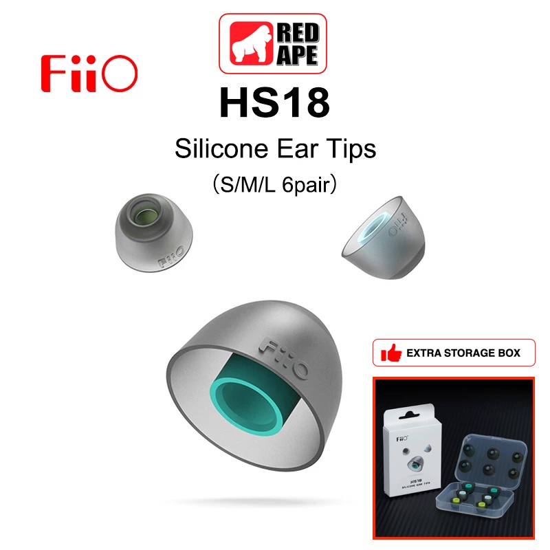 FiiO HS18, Silicone Replacement Eartips: Medical Grade Earbuds (SML ...