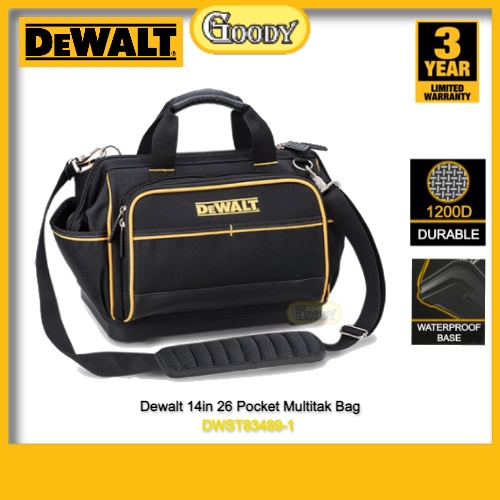 DEWALT DWST83489-1 Multitask Bag 14in 26 Pocket /Tool Bag Hand Tool Bag ...