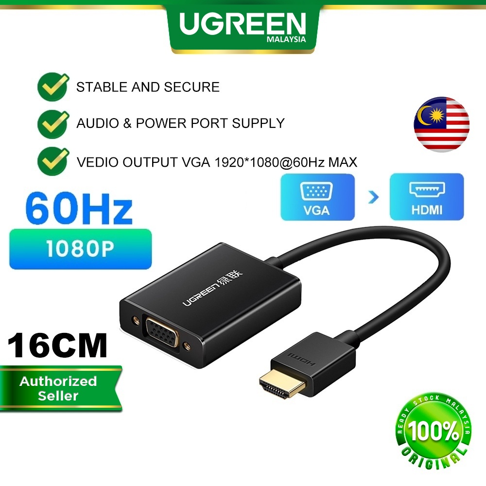 UGREEN HDMI to VGA Adapter Cable Converter with Audio Jack and Mirco