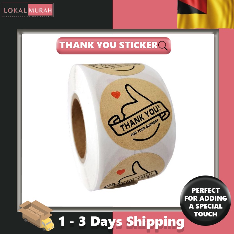 LMS | Thank You Stickers Birthday Party Terima Kasih Seal Label ...