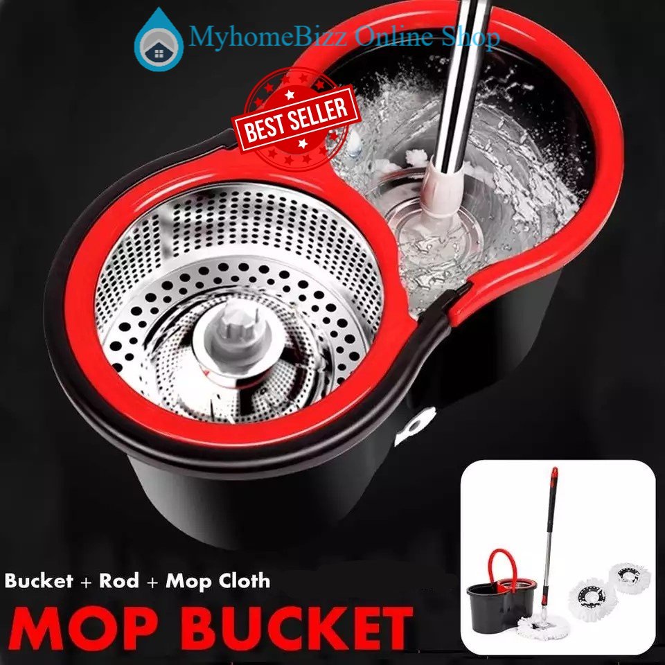 🌠READY STOCK🌠Spin Mop with Stainless Steel Basket & Wheels Multiple ...