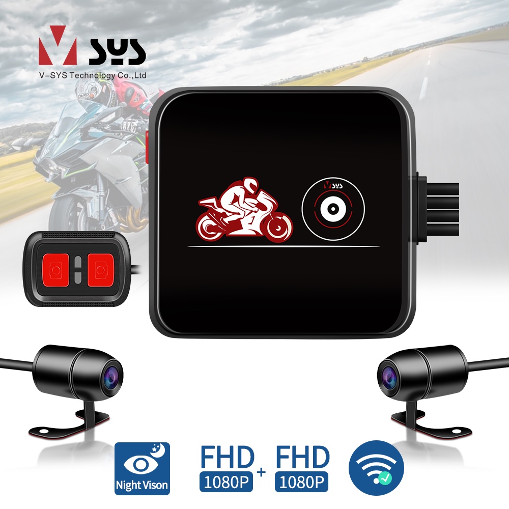 SYS1080P Action Camera Recorder Front & Rearview Waterproof Motorcycle ...