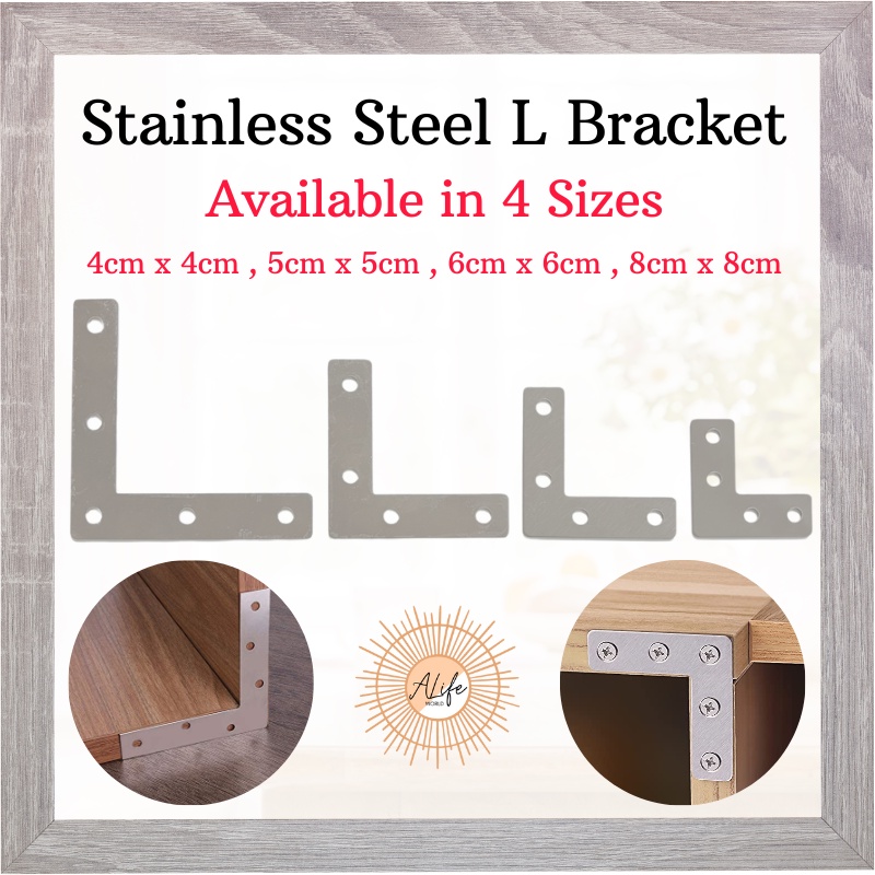 ALife Sesiku L Rak Tahan Karat Keluli Papan Stainless Steel L Bracket ...