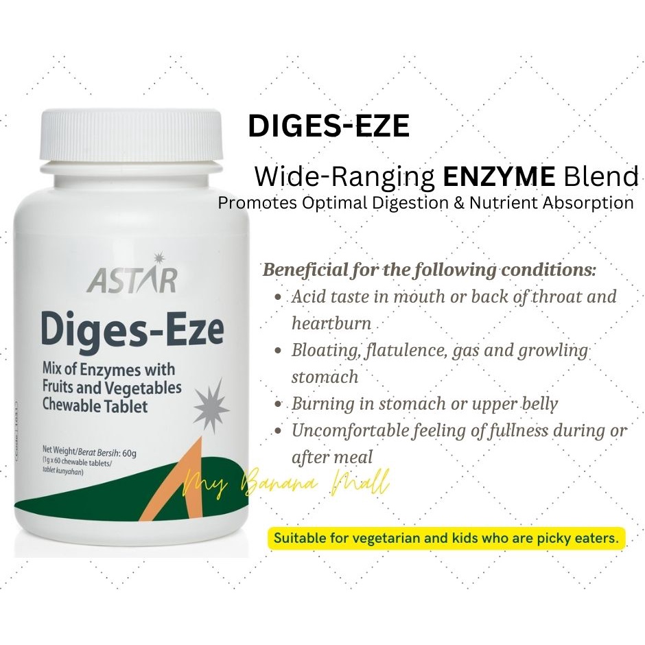 ASTAR DIGES_EZE Mix of Enzymes with Fruits & Vegetables Chewable Tablet