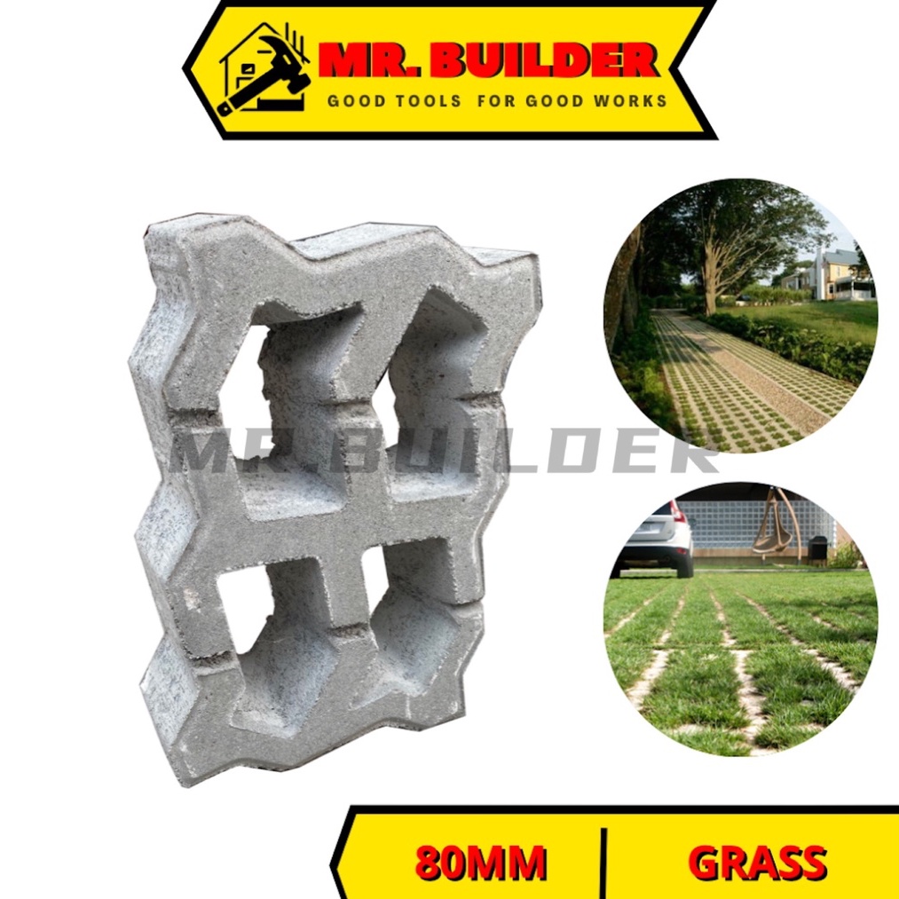 MR. BUILDER Uni-Grasspave 80MM Paver Garden Decoration Batu Lantai ...