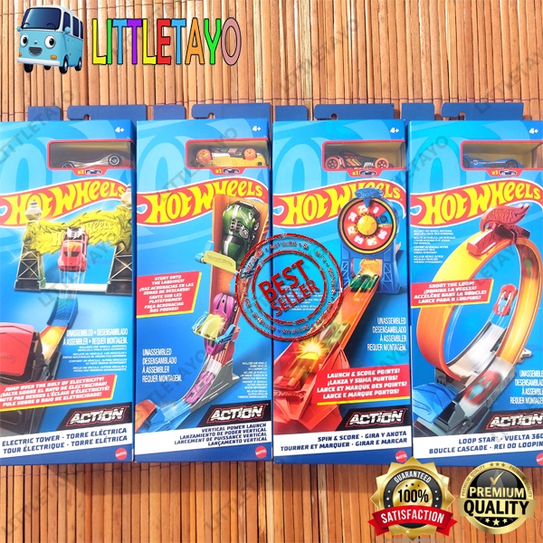 Hotwheels TRACK LOOP STAR SPIN & SCORE VERTICAL POWER LAUNCH FLIP ...