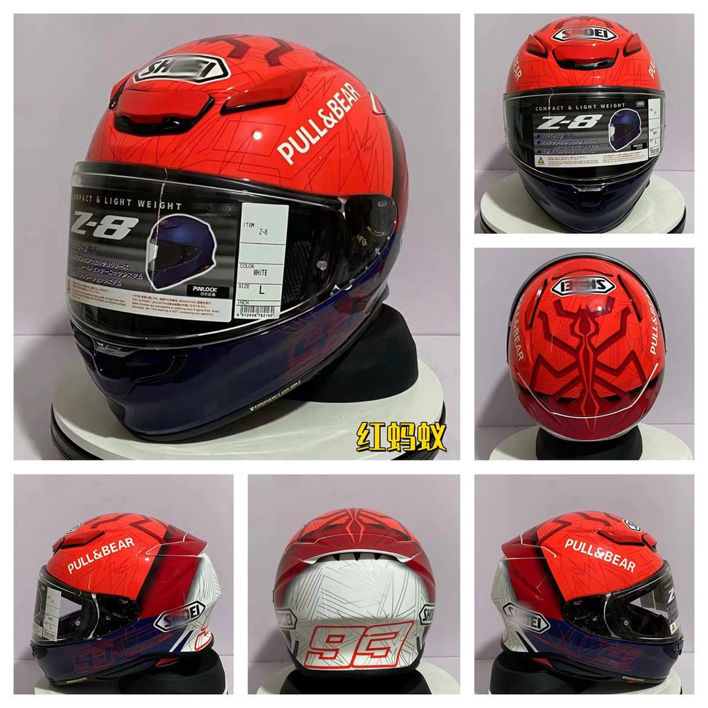 Ready Stock!! SHOEI X14 Z7 Z8 Red Bull 93 Visor New Design White Motorcycle  Sport Riding Full Face Helmet | Shopee Malaysia